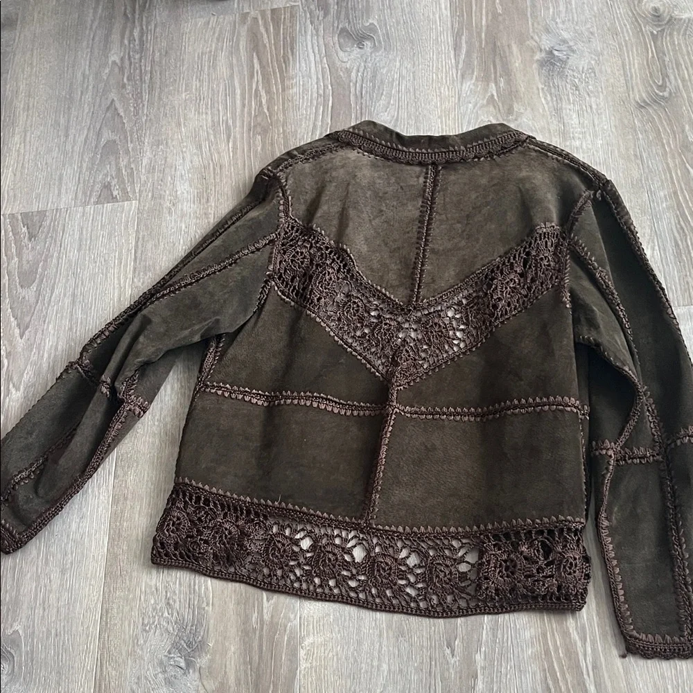 Vintage Suede Corducci Crochet Jacket - Picture 4 of 6
